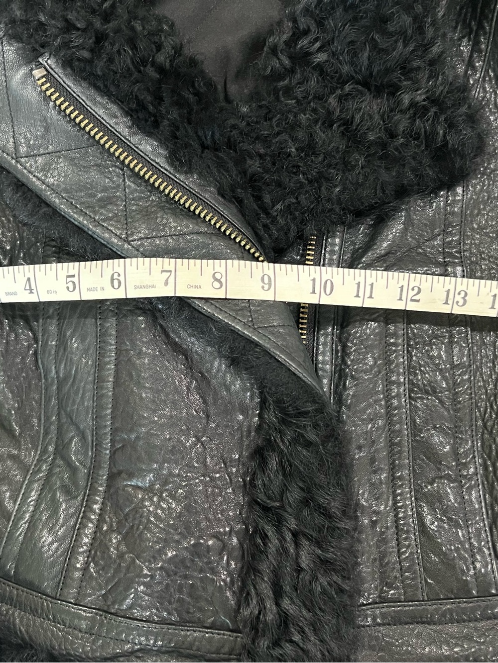 Vince Black Lamb Leather & Lamb Shearling Moto Jacket XS | Cropped Luxury Coat - Picture 8 of 10